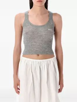 Ребристый топ Miu Miu, серый