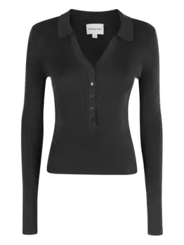 Ребристый топ-поло HERSKIND, черный