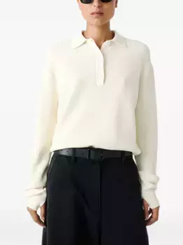 Ребристый топ-поло Studio Nicholson, белый