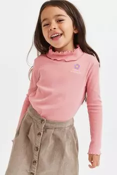 Ребристый топ с длинными рукавами H&amp;M