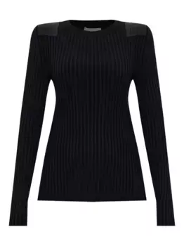 Ребристый топ с длинными рукавами Helmut Lang, черный