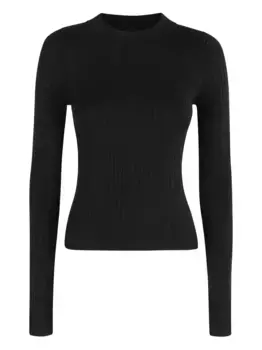 Ребристый топ с длинными рукавами HERSKIND, черный
