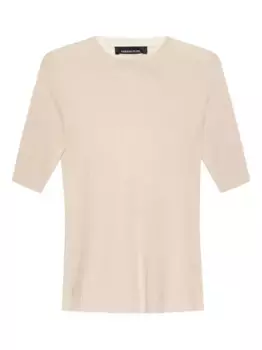 Ребристый топ с короткими рукавами Fabiana Filippi, нейтральный