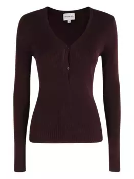 Ребристый топ с V-образным вырезом HERSKIND, красный