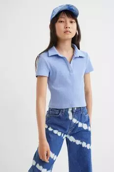 Ребристый топ с воротником H&amp;M