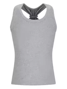 Ребристый топ, украшенный кристаллами David Koma, серый