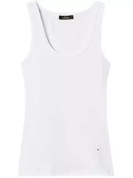 Ребристый топ, украшенный стразами TWINSET, белый