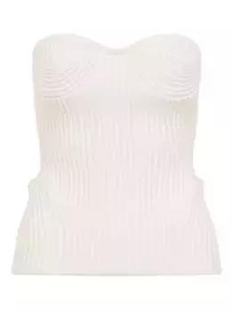 Ребристый топ в форме сердца Jean Paul Gaultier, белый