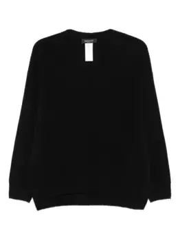 Ребристый трикотажный свитер с V-образным вырезом Fabiana Filippi, черный