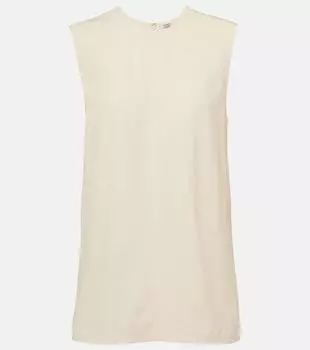 Ребристый трикотажный топ Toteme, экрю