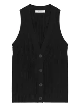 Ребристый жилет с пуговицами спереди MAX MARA