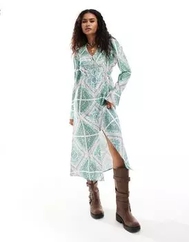 Reclaimed Vintage Inspired – платье миди с воротником