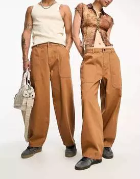 Reclaimed Vintage унисекс оранжевый шарф с вышивкой