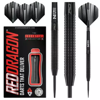 RED DRAGON Razor Edge Black 23G Вольфрамовые дротики с оперением и древком RED DRAGON DARTS