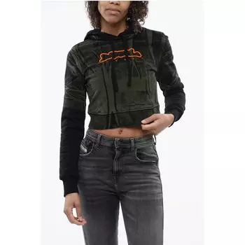 RED TAG Brushed Cotton F-SLIMMY Укороченная толстовка с капюшоном с флокированием Diesel, Bicolor
