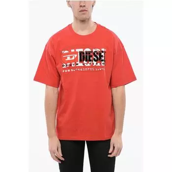 RED TAG Однотонная футболка T-BOXT с круглым вырезом и вышивкой Diesel, Red