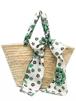 RED(V) соломенная сумка-тоут с платком, нейтральный цвет