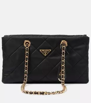 Редакция 1995 Chane Re-Nylon Средняя плечевая сумка Prada, черный