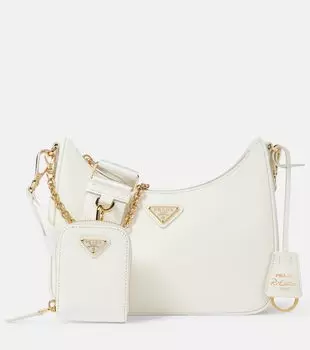 Редакция 2005 Маленькая кожаная сумка через плечо Prada, Bianco 0 1