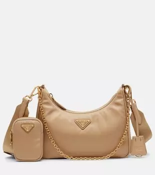 Редакция 2005 Плечевая сумка Re-Nylon Prada, коричневый