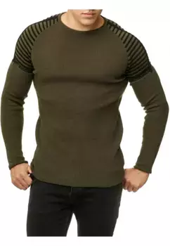 RedBridge вязаный свитер "Литл-Рок" с полосатыми плечами, зеленый