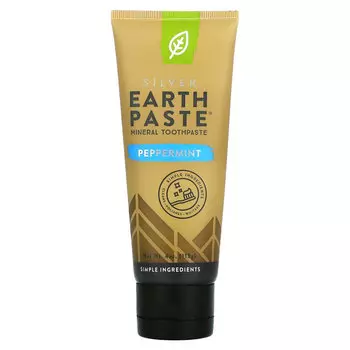 Redmond Trading Company, Silver Earthpaste, минеральная зубная паста, перечная мята, 113 г (4 унции)
