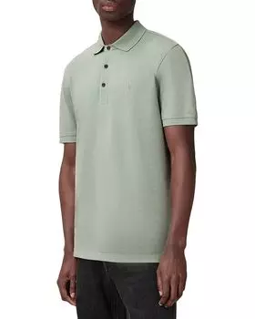 Реформа Хлопковая Облегающая Поло Рубашка ALLSAINTS, зеленый
