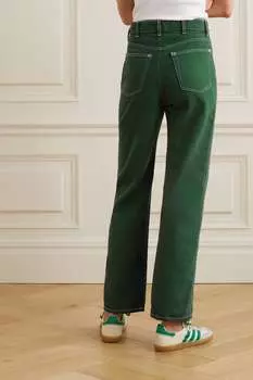 REFORMATION джинсы Cowboy прямого кроя с высокой посадкой, зеленый