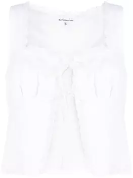 Reformation льняной топ Rosalie, белый