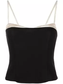 Reformation Melanie contrast-trimmed tank top, черный