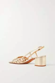 REFORMATION сандалии Eleonora с ремешком на пятке из металлизированной кожи, золото