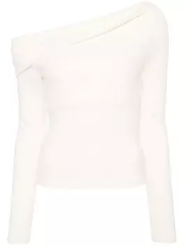 Reformation топ Elio с открытыми плечами, нейтральный цвет