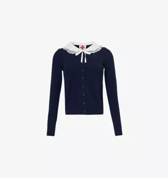 Reformation x креветки queenie кашемировый вязаный кардиган Reformation, синий