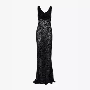 Reformation x laura harrier cavallo полупрозрачное тканое макси-платье Reformation, черный