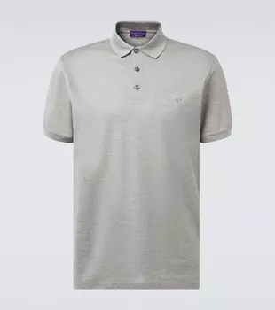 Регбийная пике-поло рубашка Ralph Lauren Purple Label, Classic Lt Grey Heather