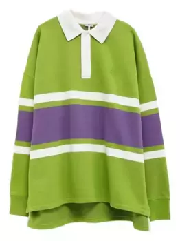 Регбийная рубашка с полосками LOEWE, зеленый