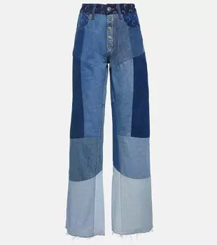 Регенерированные джинсы широкого кроя Marine Serre, синий