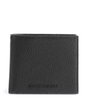 Регенерированный кошелек business из зернистой воловьей кожи. Emporio Armani, черный