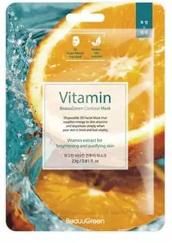 Регенерирующая и успокаивающая маска для лица на ткани, 23 г BeauuGreen