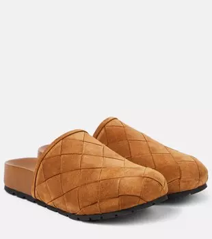 Регги Intrecciato замшевые мюли Bottega Veneta, Caramel