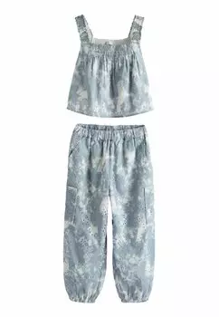REGULAR FIT Broderie Set Next, Брюки для тренировочного костюма синие