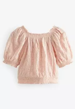 REGULAR FIT Bubble Textured Bardot Next, Блузка розовый