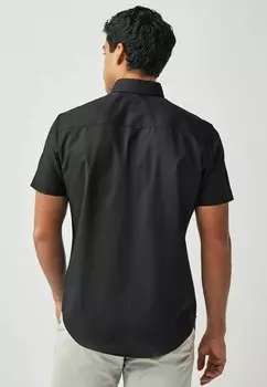 REGULAR FIT Button Down Oxford Short Sleeve Next, Рубашка черный