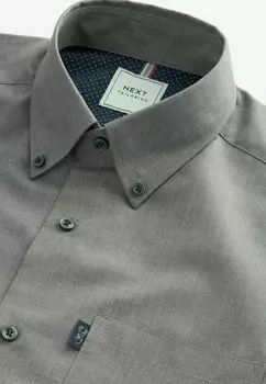 REGULAR FIT Easy Iron Oxford Fit. Next, Рубашка серый меланж