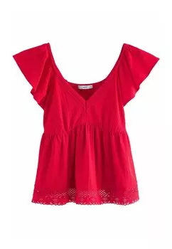 REGULAR FIT Flutter Sleeve Holiday Next, Блузка красный