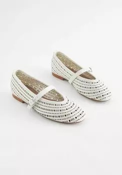 REGULAR FIT Forever Comfort Lasercut Mary Jane Next, Балетки с ремешком белый