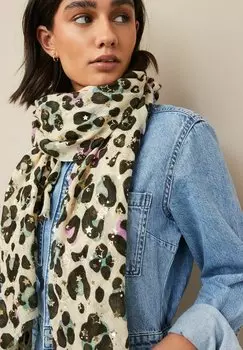 REGULAR FIT Lightweight Next, Шарф звезда из фольги с изображением животных