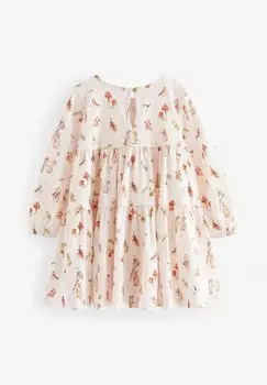 REGULAR FIT Long Sleeve Next, Платье из джерси бежево-белый