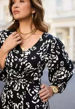 REGULAR FIT Printed Midi Wrap Myleene Klass, дневное платье черный