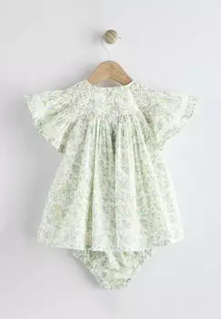 REGULAR FIT Set Next, дневное платье зеленый с цветочным принтом